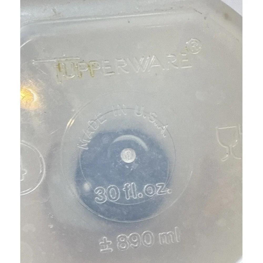 Tupperware Modular Mate Round Container #1291C-2 Dripless Seal‎ Blue Lid 30oz